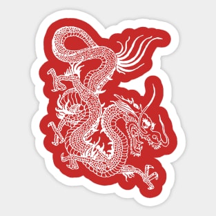 White Japanese Dragon Sticker